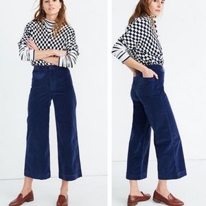 Madewell Petite Emmett Wide-Leg Crop Pants Size 33